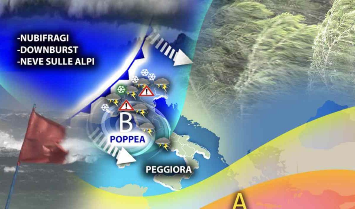Weekend meteo estremo: burrasche e mareggiate sulla linea costiera | vento fino a 70-80 km/h previsto